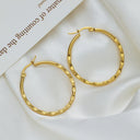Vacuum Plating Titanium Steel Earrings, Retro Gold Big Chunky Hoops, High-End Exaggerated Ear Cuffs for Women