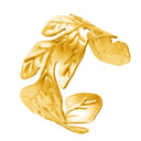 EU & US Cross-Border Best-Selling Wide Leaf Texture Titanium Steel Open Bracelets - Adjustable, European & American Stylish, Fade-Resistant