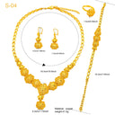 Dropshipping Bridal Jewelry Set for Dubai Middle East, Factory Direct Sale Women's Necklace Earrings Ring Bracelet