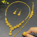 Dropshipping Bridal Jewelry Set for Dubai Middle East, Factory Direct Sale Women's Necklace Earrings Ring Bracelet
