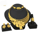 Wholesale 24K Gold Bridal Jewelry 4-Piece Set for Nigeria & Dubai, Necklace Earrings Bracelet Ring
