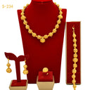 Cross-Border Bridal Beaded 4-Piece Jewelry Set, Nigerian Women's Necklace Earrings Ring Bracelet, In-Stock Wholesale