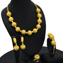 Cross-Border Bridal Beaded 4-Piece Jewelry Set, Nigerian Women's Necklace Earrings Ring Bracelet, In-Stock Wholesale