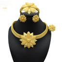 Cross-Border Bridal Beaded 4-Piece Jewelry Set, Nigerian Women's Necklace Earrings Ring Bracelet, In-Stock Wholesale