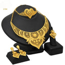 Wholesale 24K Gold Bridal Jewelry 4-Piece Set for Nigeria & Dubai, Necklace Earrings Bracelet Ring