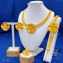 Cross-Border Best-Selling Bridal Jewelry Set, Dubai &amp; Middle East 4-Piece Wedding Jewelry Including Necklace Earrings Bracelet Ring Wholesale