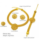 Bestselling 24K Gold Bridal Jewelry Set for Dubai, Necklace Earrings Bracelet Ring for Middle East & Africa