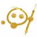 Bestselling 24K Gold Bridal Jewelry Set for Dubai, Necklace Earrings Bracelet Ring for Middle East & Africa
