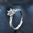 925 Sterling Silver Japanese-Korean Unique Couple Rings, Engravable Open Moissanite Bands - Qixi & Valentine's Day Gift