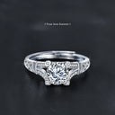 Original S925 Sterling Silver Couple Rings Wholesale, European & American Style Eiffel Tower Moissanite Open Rings - Engravable Silver Jewelry