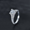 Original S925 Sterling Silver Couple Rings Wholesale, European & American Style Eiffel Tower Moissanite Open Rings - Engravable Silver Jewelry