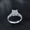 Original S925 Sterling Silver Couple Rings Wholesale, European & American Style Eiffel Tower Moissanite Open Rings - Engravable Silver Jewelry