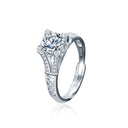 Original S925 Sterling Silver Couple Rings Wholesale, European & American Style Eiffel Tower Moissanite Open Rings - Engravable Silver Jewelry