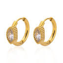 Luxury Geometric Earrings, 18K Gold Plated Diamond - Inlaid Ear Cuffs, High - End Stainless Steel Jewelry for Women