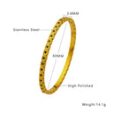 European and American INS-style Fashion Bracelet, Square Checkered Zircon Bangle, Colored Full-Zircon Fine Stainless Steel Bracelet for Women