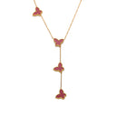 INS Vibe 18K Gold-Plated Titanium Steel Necklace - French Butterfly Pendant Mother-of-Pearl Collarbone & Sweater Chain