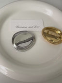 Niche Design Irregular Oval Brooch - Solid Metal Jewelry, Fashionable Elegant Light Luxury High-End Pin