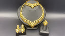 Best-Selling Dubai 24K Gold Diamond-Studded Bridal Jewelry 4-Piece Set,Necklace Earrings Bracelet Ring Wholesale for Middle East