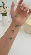 INS Vibe 18K Gold-Plated Titanium Steel Necklace - French Butterfly Pendant Mother-of-Pearl Collarbone & Sweater Chain