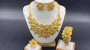 24K Gold Bridal 4-Piece Jewelry Set for Middle East &amp; Dubai, African Women's Wedding Necklace Earrings Ring Bracelet Wholesale