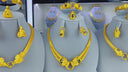 Dubai Middle East 24K Gold Plated Bridal 4-Piece Jewelry Set, Necklace Bracelet Earrings Ring for Bride