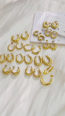Wholesale Stainless Steel Golden Earrings for Women - European and American - style Light Luxury Titanium Steel Twisted C - shaped Ear Hoops