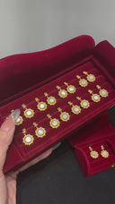 Niche Sunburst Shell Sterling Silver Earrings - Gold-Tone Vintage Design, Statement Jewelry for Women