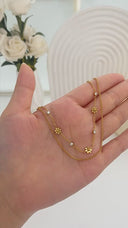 INS-Style 18K Gold-Plated Bracelet - Stainless Titanium Steel Daisy Diamond Bangle French Versatile