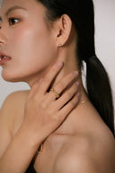 Sterling Silver Oval Zircon Stud Earrings - Gold-Tone Minimalist Earring Set for Women, Dainty Fashion Jewelry Accessory