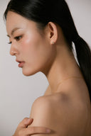 Sterling Silver Oval Zircon Stud Earrings - Gold-Tone Minimalist Earring Set for Women, Dainty Fashion Jewelry Accessory