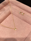 Sterling Silver Oval Zircon Stud Earrings - Gold-Tone Minimalist Earring Set for Women, Dainty Fashion Jewelry Accessory