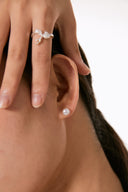 Niche Freshwater Pearl Sterling Silver Studs - Minimalist Dainty Earrings, Elegant Everyday Statement Jewelry for Women