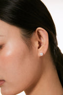 Niche Freshwater Pearl Sterling Silver Studs - Minimalist Dainty Earrings, Elegant Everyday Statement Jewelry for Women