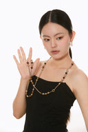 Niche Pearl Drop Gold-Tone Hoop Earrings - Minimalist Elegant Dangle Design, Statement Jewelry for Women