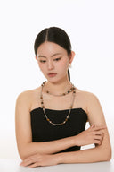 Niche Pearl Drop Gold-Tone Hoop Earrings - Minimalist Elegant Dangle Design, Statement Jewelry for Women