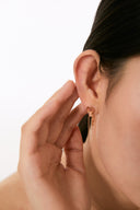 Niche Knot Tassel Sterling Silver Earrings - Pink Opal Accent Gold-Tone Design, Elegant Statement Jewelry for Women