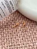 Niche Knot Tassel Sterling Silver Earrings - Pink Opal Accent Gold-Tone Design, Elegant Statement Jewelry for Women