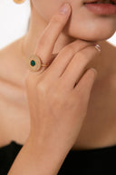 Niche Malachite Textured Sterling Silver Set - Gold-Tone Necklace and Earrings, Boho Elegant Statement Jewelry for Women