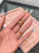 Niche Carnelian Sterling Silver Jewelry Set - Gold-Tone Pearl-Accented Necklace, Earrings, and Ring, Vintage Statement Jewelry for Women