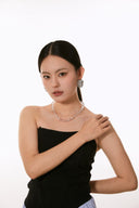 Niche Irregular Sterling Silver Earrings - Resin-Accented Minimalist Design, Modern Statement Jewelry for Women