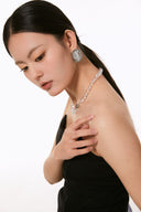 Niche Irregular Sterling Silver Earrings - Resin-Accented Minimalist Design, Modern Statement Jewelry for Women