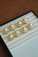 Niche Vintage Pearl Sterling Silver Earrings - Gold-Tone Zircon Design, Retro Statement Jewelry for Women