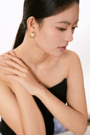 Niche Vintage Pearl Sterling Silver Earrings - Gold-Tone Zircon Design, Retro Statement Jewelry for Women