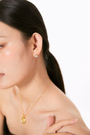 Niche Clover Sterling Silver Earrings - Zircon-Accented Gold-Tone Design, Minimalist Statement Jewelry for Women