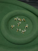 Niche Emerald Starburst Sterling Silver Earrings - Two-Tone Zircon Design, Vintage Statement Jewelry for Women