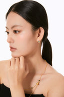 Niche Emerald Starburst Sterling Silver Earrings - Two-Tone Zircon Design, Vintage Statement Jewelry for Women