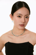 Niche Feather Turquoise Sterling Silver Earrings - Gold-Tone Zircon Design, Boho Statement Jewelry for Women