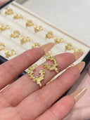 Niche Textured Sterling Silver Earrings - Gold-Tone Emerald Zircon C-Hoop Design, Artistic Statement Jewelry for Women