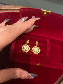 Niche Sunburst Shell Sterling Silver Earrings - Gold-Tone Vintage Design, Statement Jewelry for Women