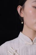 Niche Asymmetric Sunburst Sterling Silver Earrings - Gold-Tone Emerald Zircon Tassel Design, Artistic Statement Jewelry for Women